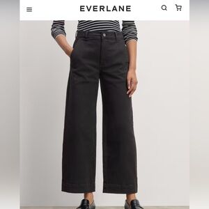 everlane wide leg trouser -black - size 00